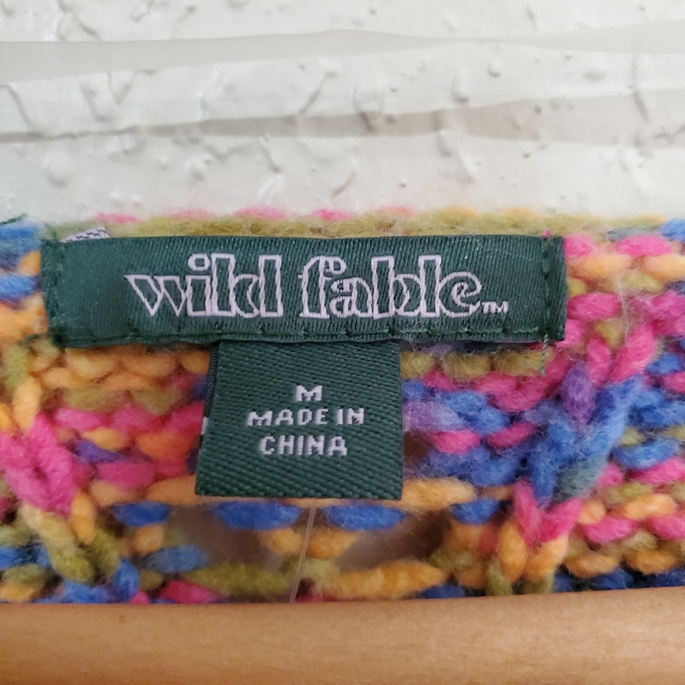NWT Wild Fable Knit Colorful Cropped Sweater Med - Picture 5 of 9